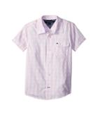 Tommy Hilfiger Kids Short Sleeve Ryan Yarn-dye Plaid Shirt (big Kids) (crystal Rose) Boy's Clothing