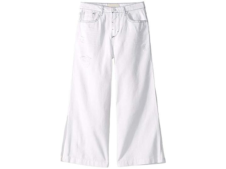 Habitual Girl Anya Deconstructed Wide Leg Pants (big Kids) (white) Girl's Jeans