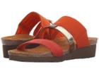 Naot Brenda (orange Gore/orange Fabric/black/white Gore/maple Brown Leather) Women's Sandals