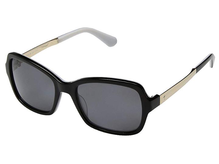 Kate Spade New York Annjanette/s (black White/grey Polarized) Fashion Sunglasses