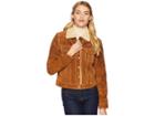 Scully Raewyn Sherpa Suede Ladies Fun Little Jean Jacket (cinnamon) Women's Coat