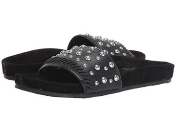 J/slides Nora (black Leather) Women's Shoes