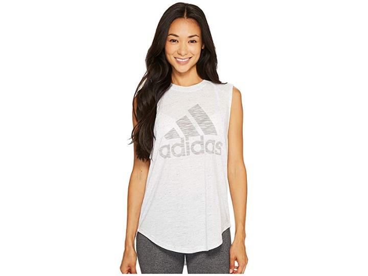 Adidas Winner Muscle Tank Top (white/mgh Solid Grey) Women's Sleeveless