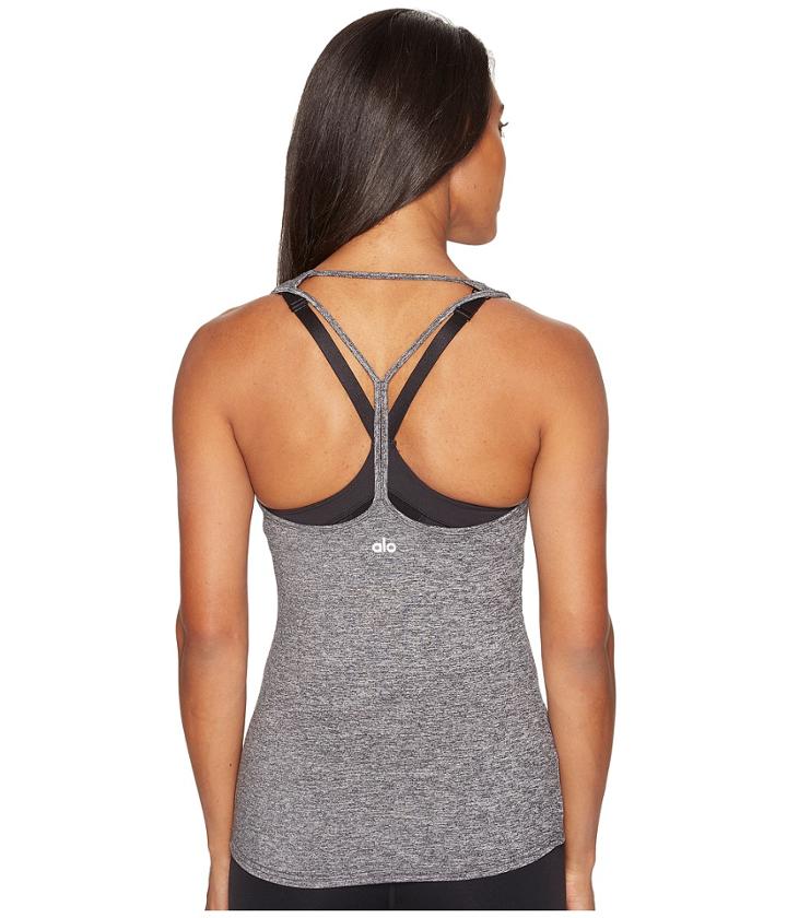 Alo True Tank Top (charcaol Heather) Women's Sleeveless