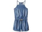 Ag Adriano Goldschmied Kids Chambray Zipper Romper (big Kids) (porcelain Blue) Girl's Jumpsuit & Rompers One Piece