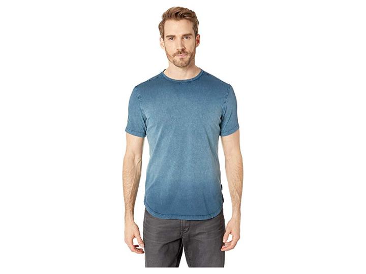 John Varvatos Star U.s.a. Short Sleeve Ombre Crew (beluga Blue) Men's Clothing