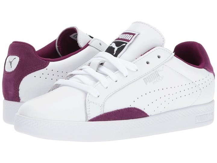 Puma Match Lo Classic (puma White/dark Purple) Women's Shoes
