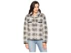 Dylan By True Grit Soft Tip Shearling Box Plaid Two-pocket Cozy Jacket (black) Women's Coat