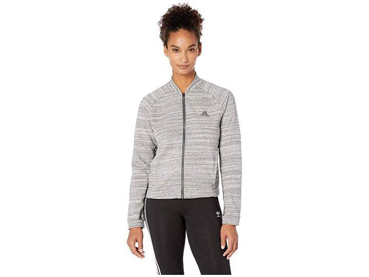 Adidas Sport-2-street Track Jacket (white Melange) Women's Coat