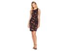 Ivanka Trump Sleeveless Printed Scuba Starburst Dress W/ Side Ruching (black Multi) Women's Dress