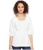 Scully Cantina Carla 3/4 Sleeve Top (white) Women's Clothing