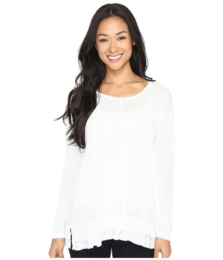 Mod-o-doc Breezy Slub Sweater Boxy Top (pearl) Women's Clothing