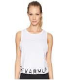 Jessica Simpson Thewarmup Branded Cropped Tank Top (glowing White) Women's Workout