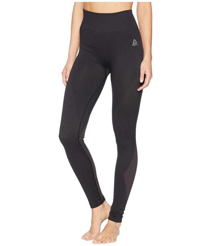 Reebok Workout Ready Seamless Tights (black/almost Grey) Women's Casual Pants