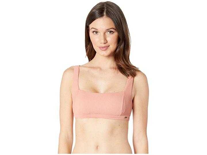 Roxy Uluwatu Waves Athletic Swimsuit Top (desert Sand) Women's Swimwear