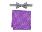 Tommy Hilfiger Indigo Dot And Flower Pre-tied Bow Tie And Pocket Square Set (purple) Ties