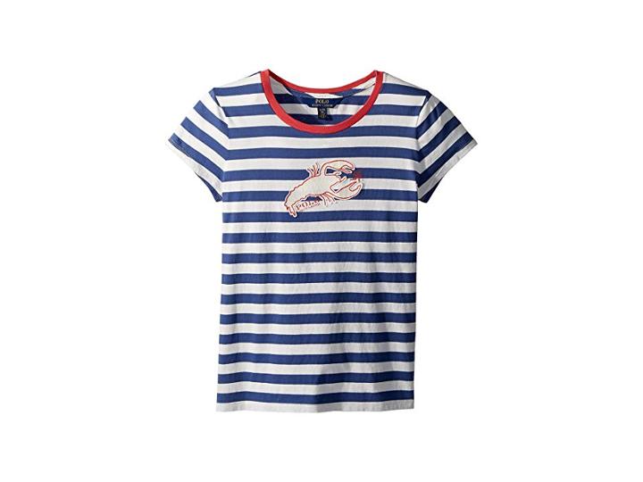 Polo Ralph Lauren Kids Cotton Jersey Graphic T-shirt (little Kids/big Kids) (old Royal/deckwash White) Girl's T Shirt