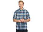 Woolrich Modern Fit Eco Rich Midway Yarn-dye Shirt (mountain Blue Plaid) Men's Short Sleeve Button Up