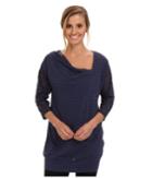 Lole Hedia 3/4 Sleeve Tunic (north Sea H Gem Stripe) Women's T Shirt
