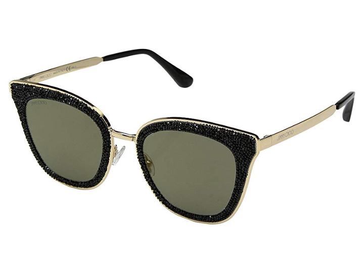 Jimmy Choo Lizzy/s (black/gold) Fashion Sunglasses