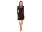 The Kooples Jacquard Dress With Lace Details And Braid (black) Women's Dress