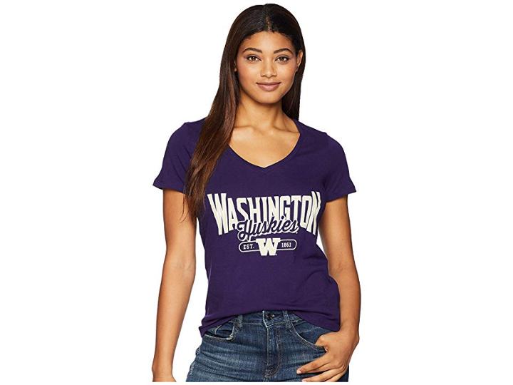 Champion College Washington Huskies University V-neck Tee (champion Purple) Women's T Shirt