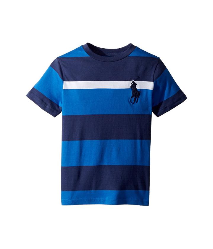 Polo Ralph Lauren Kids Striped Cotton Jersey T-shirt (little Kids/big Kids) (boysenberry Multi) Boy's T Shirt