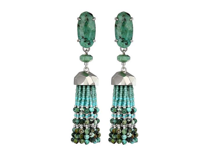 Kendra Scott Dove Earrings (rhodium/african Turquoise) Earring