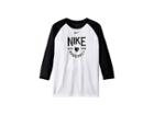 Nike Kids Dry Legend 3/4 Sleeve Training Tee (little Kids/big Kids) (white/black) Boy's T Shirt