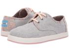 Toms Kids Paseo (little Kid/big Kid) (drizzle Grey Slub Chambray/cheetah Print) Girl's Shoes