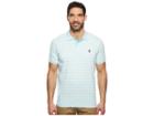 U.s. Polo Assn. Marled Stripe Jersey Polo Shirt (painters Aqua) Men's Clothing