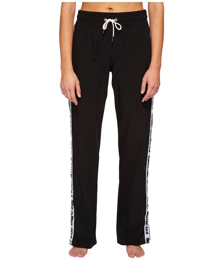 Sports Illustrated Wide Leg Snap Sides Pant Cover-up (blackout) Women's Swimwear