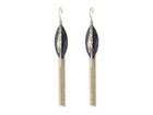 French Connection Leather Fringe Drop Earrings (navy) Earring