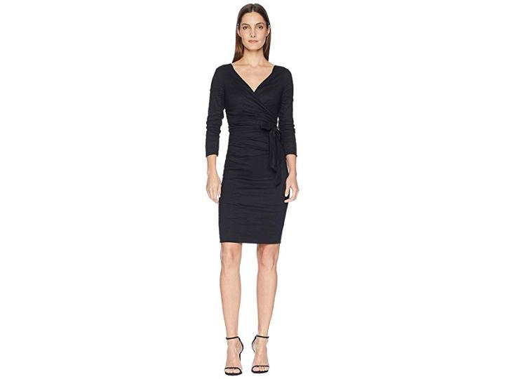 Nicole Miller Wrap Dress (black) Women's Dress