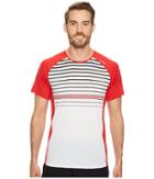 Brooks Stealth Short Sleeve (white/blaze/black Stripe) Men's Workout