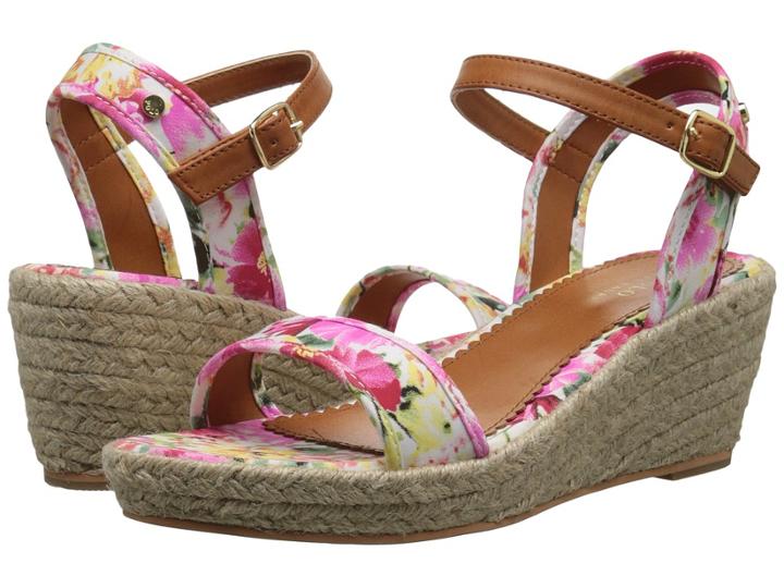 Polo Ralph Lauren Kids Carmen (little Kid/big Kid) (pink Floral/jute) Girl's Shoes