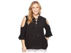 Michael Michael Kors Plus Size Cold Shoulder Top (black) Women's Clothing