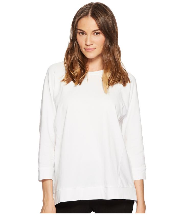 Eileen Fisher Bateau Neck Box-top (white) Women's Long Sleeve Pullover