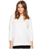 Eileen Fisher Bateau Neck Box-top (white) Women's Long Sleeve Pullover