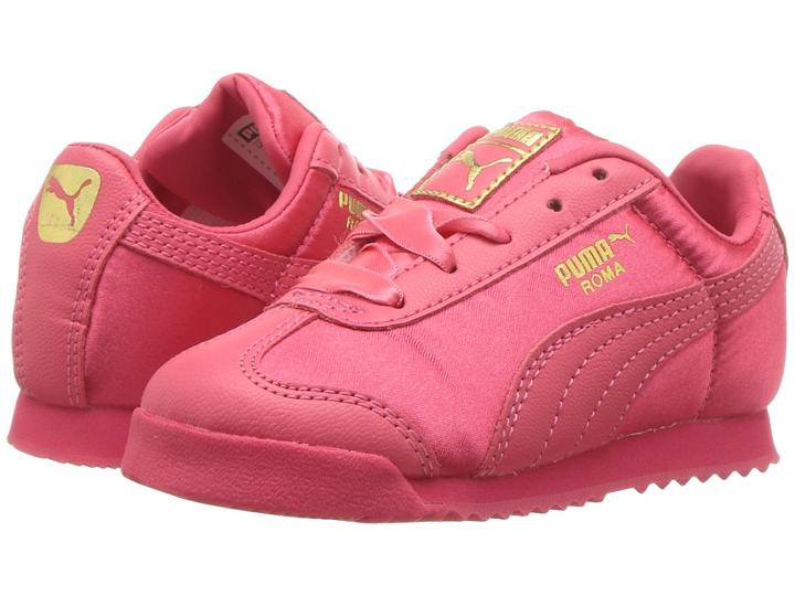Puma Kids Roma Satin Inf (toddler) (paradise Pink/puma Team Gold) Girls Shoes