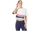 Reebok Activchill Cropped Tee (white/collegiate Navy) Women's T Shirt
