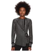 Yigal Azrouel Fringe Detailed Stripe Tuxedo Shirt (black) Women's Clothing