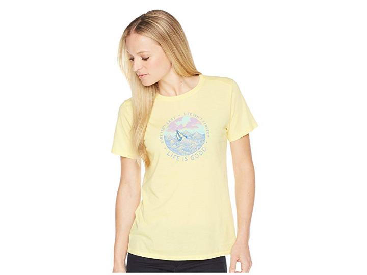 Life Is Good Life Isn't Easy Ocean Cool Tee (happy Yellow) Women's T Shirt