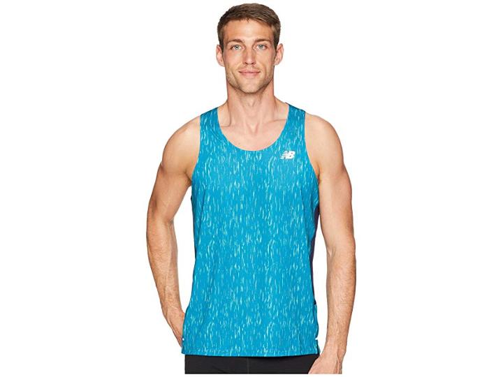New Balance Printed Nb Ice 2.0 Singlet (lake Blue/pigment) Men's Sleeveless