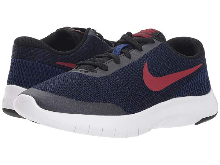 Nike Kids Flex Experience Run 7 (big Kid) (black/red Crush/deep Royal Blue/white) Boys Shoes
