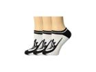 Nike Sportswear Striped No Show 3-pair Socks (white/black) Women's Crew Cut Socks Shoes
