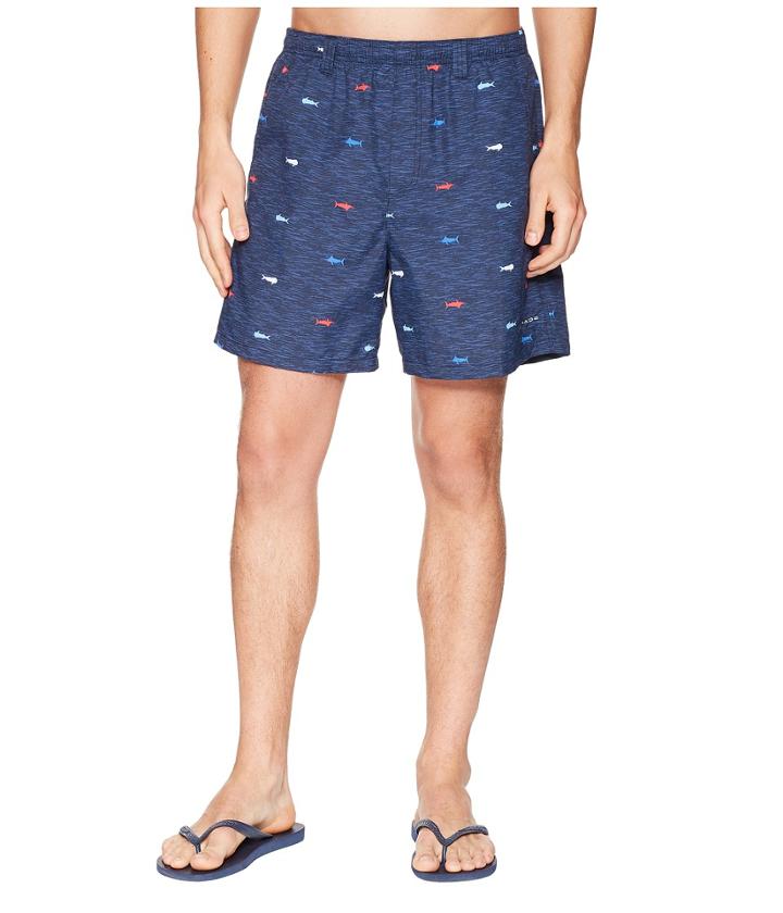 Columbia Backcast Iitm Printed Trunk (collegiate Navy Fish Ahoy) Men's Shorts