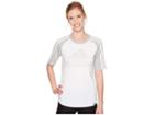 Adidas Badge Of Sport Baseball Tee (white/medium Grey Heather) Women's T Shirt