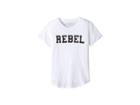 The Original Retro Brand Kids Rebel Short Sleeve Slub Cotton Tee (big Kids) (white) Girl's T Shirt