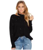 Astr The Label Distressed Pullover Sweater (black) Women's Sweater